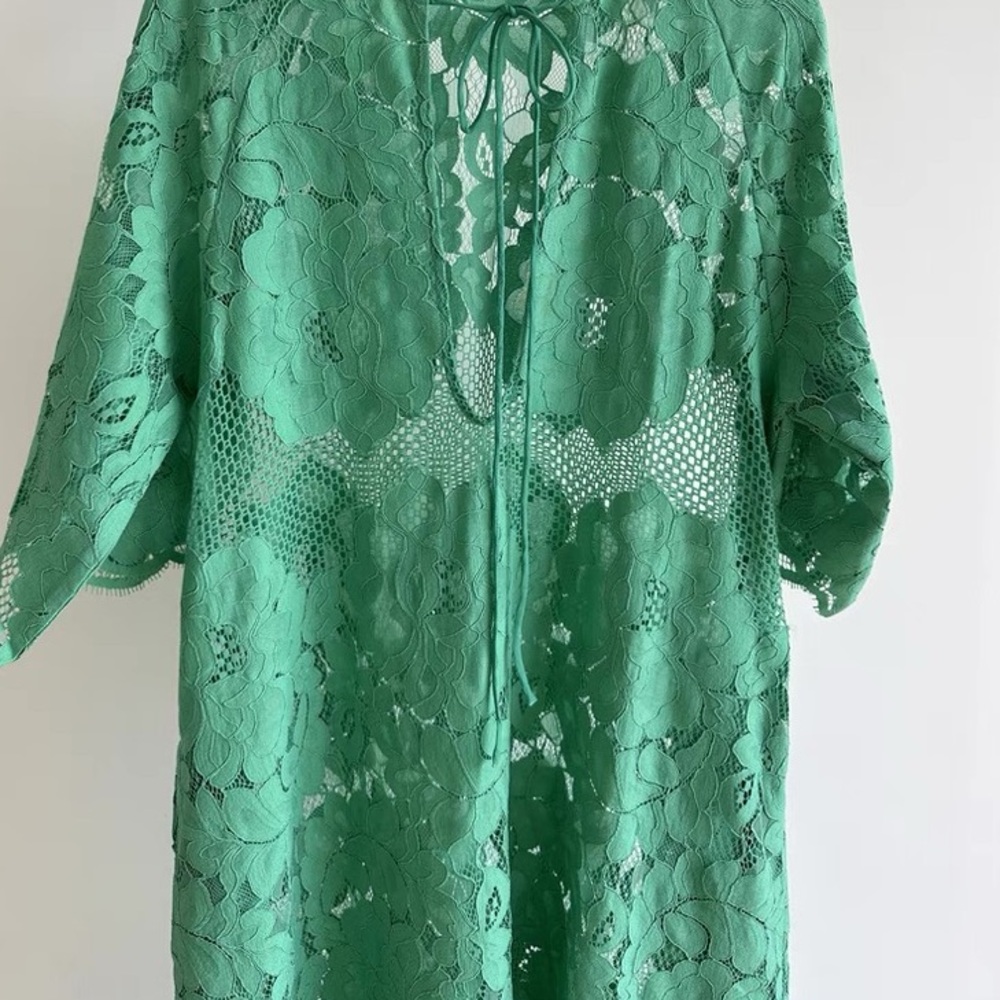 MR.LARKIN LOLA Dress.Green Lace Maxi Dress-XS - Picture 4 of 6